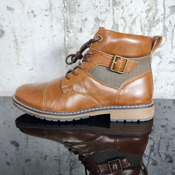 Madden Torint Men’s Combat Boots Side Zip Brown Size 7.5 New main image 5